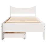 vidaXL Cadre de lit avec tiroirs blanc 90x200 cm bois de pin massif
