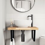 vidaXL Étagère de vasque murale acier et bois massif d'acacia