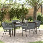 vidaXL Ensemble de salle à manger de jardin 5 pièces avec coussins en poly rotin gris