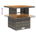 vidaXL Salon de jardin 7 Pièces avec coussins Gris Résine tressée