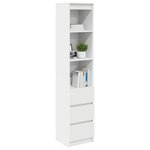 vidaXL Buffet haut blanc 37 5x35x180 cm bois d'ingénierie