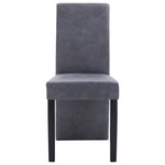 vidaXL Chaises à manger lot de 4 gris similicuir daim