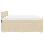 vidaXL Sommier à lattes de lit avec matelas Crème 200x200 cm Tissu