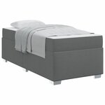 vidaXL Cadre de lit avec matelas Gris foncé 90 x 190 cm tissu