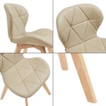 Lot de 2 chaises de salle à manger 78 x 47 x 52 cm salon design moderne cuisine beige 03_0009635