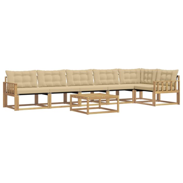 vidaXL Ensemble de canapés d'extérieur 7 Pièces Blanc et Beige