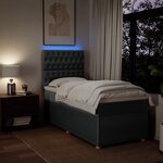 vidaXL Sommier à lattes de lit avec matelas Gris foncé 100x200cm Tissu