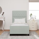 Lit vidaXL Gris clair 90x200 cm Velours