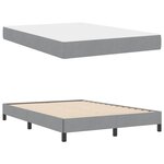 vidaXL Lit à ressorts avec matelas Gris clair 140 x 200 cm tissu