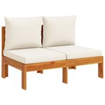 vidaXL Salon de jardin avec coussins 6 Pièces bois d'acacia solide