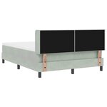 Lit Box Spring vidaXL avec Matelas Gris clair 160x200 cm Velours