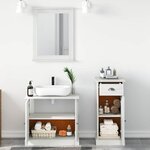 vidaXL Ensemble de mobilier de salle de bain avec tiroir 3 Pièces Marron