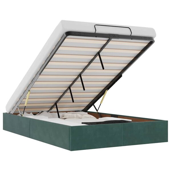 vidaXL Cadre de lit ottoman sans matelas vert foncé 120x190 cm velours