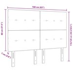 vidaXL Têtière LED noire de 80 cm en tissu