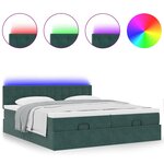 VidaXL Cadre de lit ottoman avec matelas vert foncé 180x200cm velours