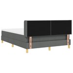vidaXL Lit à ressorts avec matelas gris foncé  140 x 190 cm  en tissu