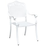 Ensemble de bistro de jardin 3 pièces vidaXL en aluminium moulé blanc