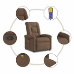 vidaXL Fauteuil de massage inclinable Marron Tissu