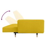 vidaXL Canapé-lit à 2 places avec deux oreillers Jaune Velours