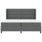 Lit box spring vidaXL avec matelas en gris foncé  200x200 cm en tissu