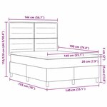 vidaXL Lit à ressort LED avec matelas Noir 140 x 190 cm tissu