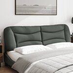 vidaXL Coussin de tête de lit Hvar gris foncé 193 cm tissu