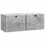 vidaXL Meuble TV mural Gris béton 78 5 x 31 x 30 cm Bois d'ingénierie