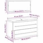 vidaXL Meuble sous-vasque avec lavabo avec tiroir 3 Pièces Chêne noir