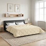 vidaXL Duvet complet toute l'année Matelassé Crème 200 x 240 cm