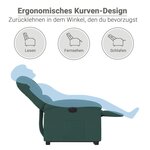 vidaXL Fauteuil inclinable électrique vert foncé velours