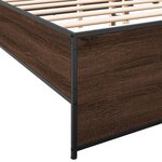 vidaXL Cadre de lit chêne marron 180x200 cm bois d'ingénierie et métal