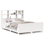 vidaXL Lit bibliothèque sans matelas blanc 140x200 cm bois massif