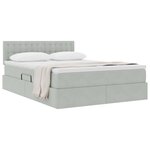 vidaXL Lit de Rangement avec matelas Gris clair 140 x 200 cm Velours