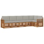 vidaXL Ensemble de canapés d'extérieur 6 pc Gris Naturel et Clair