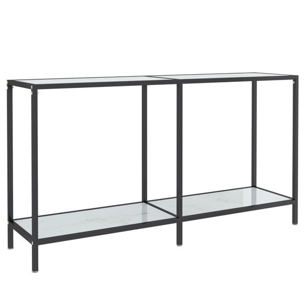 vidaXL Table console Blanc 140x35x75 5 cm Verre trempé