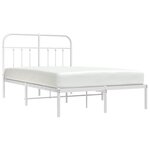 vidaXL Cadre de lit métal sans matelas et tête de lit blanc 120x190 cm