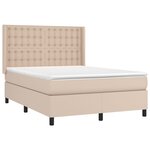 vidaXL Sommier à lattes de lit matelas LED Cappuccino 140x190 cm