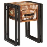 vidaXL Table d'appoint avec tiroir 30 x 30 x 40 cm Bois Recyclé Solide