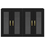 vidaXL Armoires murales 2 Pièces en chêne noir  69 5 x 34 x 90 cm  en bois reconstitué