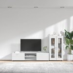 vidaXL Ensemble meuble TV avec tiroir FLORIN Blanc Bois d'ingénierie