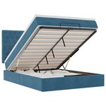 vidaXL Cadre de lit ottoman avec matelas bleu foncé 140x200 cm velours