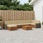 vidaXL Ensemble de canapés d'extérieur 8 Pièces Naturel et Beige