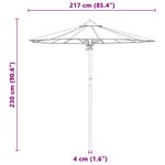 vidaXL Parasol de Jardin Crème 217x230 cm en Bambou