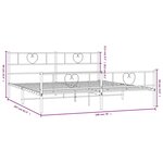 vidaXL Cadre de lit métal sans matelas et pied de lit blanc 193x203 cm