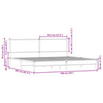 vidaXL Cadre de lit en métal sans matelas chêne fumé 193x203 cm