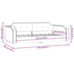 vidaXL Lit de repos sans matelas gris foncé 90x190 cm tissu