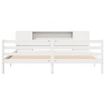 vidaXL Lit bibliothèque sans matelas blanc 180x200 cm bois pin massif
