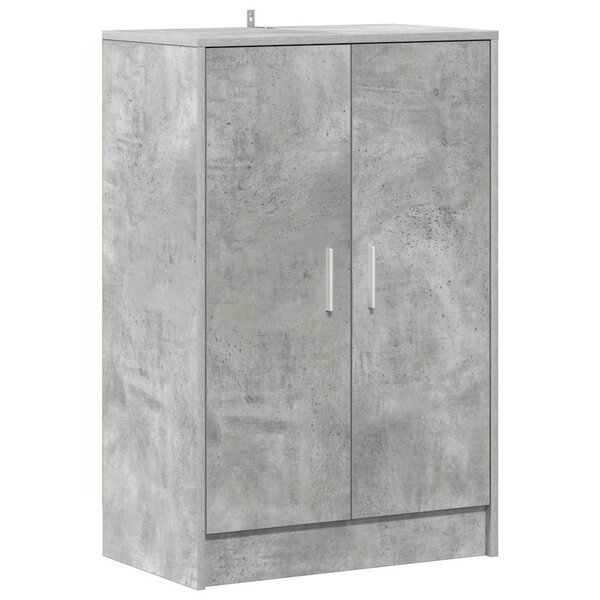 vidaXL Armoire à chaussures Gris béton 60x35x92 cm Bois d’ingénierie