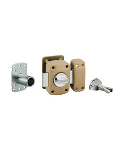 THIRARD - Verrou à bouton Transit 2 A2P* pour porte d'entrée cylindre 40mm acier 4 clés époxy bronze - THIRARD