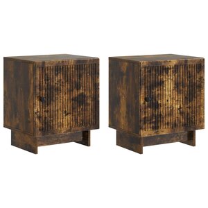 vidaXL Cabinet de chevet 2 pc Chêne fumé 43 x 34 5 x 50 cm